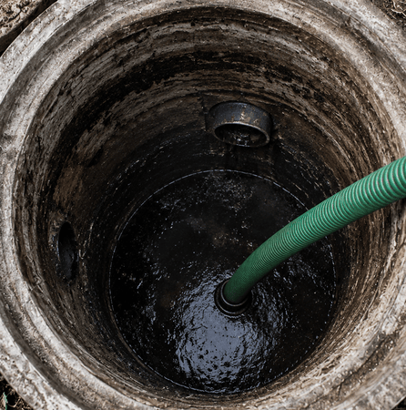 Septic tank after professional pumping and cleaning
